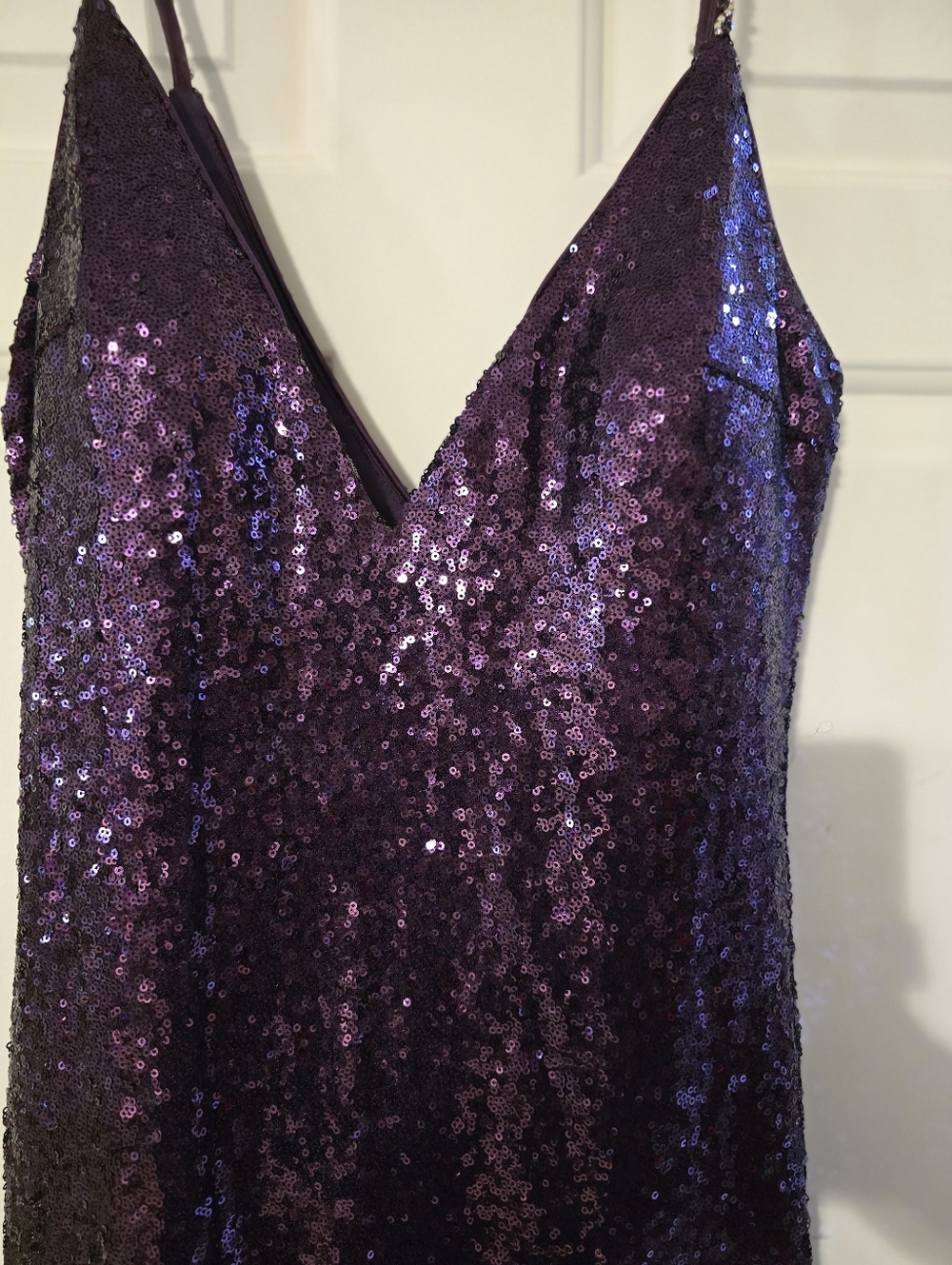 Dancing Queen Deep Purple Sequin Slip Gown - Picture 2 of 9